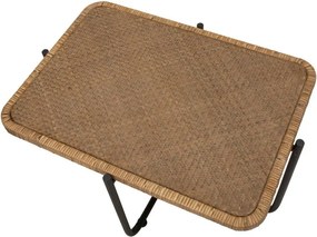 Fekete-natúr színű rattan dohányzóasztal 55x75 cm Cebu – Mauro Ferretti