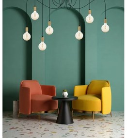 Csillár zsinóron MIROS 7xE27/60W/230V pók fekete/arany