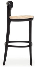 Fekete bárszék kőrisfa dekorral 99 cm Romane – Kave Home