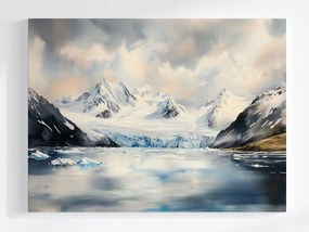 Vászonkép Canvas Tájkép Kilátás Hegyek Tó Gleccser Hó Jég 100x75
