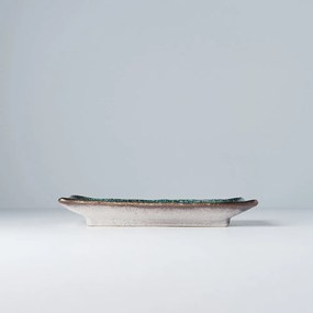 Sky kék kerámia szervírozó tányér, 21 x 13,5 cm - MIJ