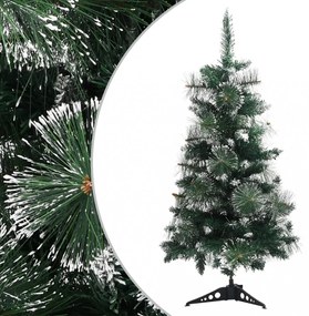 Zöld és fehér PVC műkarácsonyfa állvánnyal 90 cm