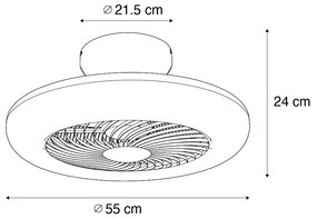 Ezüst színű mennyezeti ventilátor 55,5 cm LED-del, fényerőszabályzóval és távirányítóval - Clima