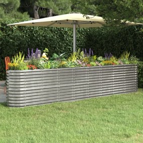 ezüstszínű horganyzott acél kerti magaságyás 332x40x68 cm