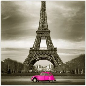 Poszterek 140x140 Rózsaszín Citroen Párizsban
