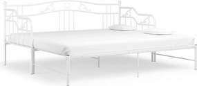 vidaXL fehér fém kihúzható kanapéágy-keret 90 x 200 cm