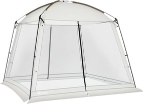 Outsunny 3x3 m-es Kerti Sátor 6-8 Főnek 4 Szúnyoghálóval és 2 Ajtóval, UV50+ Védelemmel és Szállítótáskával - Kemping Sátor Szabadtéri Használatra, Fe