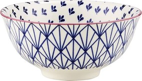 ORNAMENTS tálka 240 ml, sötétkék-fehér