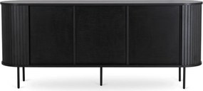 Kétajtós, tolóajtós komód 180 cm méretben, fekete színben TRISH