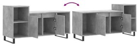 betonszürke szerelt fa TV-szekrény 100 x 35 x 55 cm
