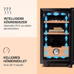 Klarstein El Presidente 23, humidor, 23 liter, 45 W, érintős vezérlés, bükkfa, LED