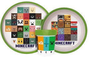 Minecraft csúszásmentes étkészlet, micro műanyag szett