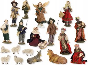 Betlehem figuråk 'alpesi modell' 19 részes anyagból 16cm magas