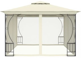 krémszínű pavilon hálóval 300 x 400 x 265 cm