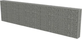 vidaXL horganyzott acél gabion fal fedéllel 600 x 30 x 150 cm