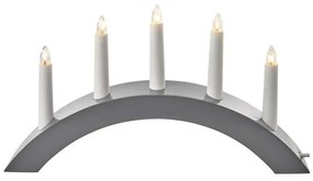 Karácsonyi gyertyatartó 5xE10/15W/230V szürke