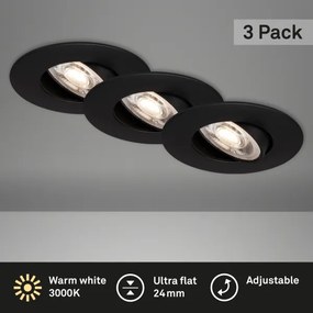 Briloner - KÉSZLET 3x LED Fürdőszobai beépíthető lámpa LED/4,9W/230V IP23
