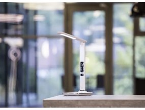 Immax 08934L - LED Asztali lámpa kijelzővel KINGFISHER LED/9W/230V fehér