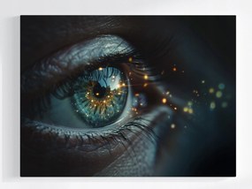 Poszter Fotó Makró Szem Csillagok Kozmosz Arany 80x60