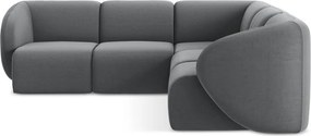 Szürke bársony sarokkanapé Lani – Makamii