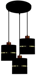 Csillár zsinóron ASSAM 3xE27/60W/230V fekete