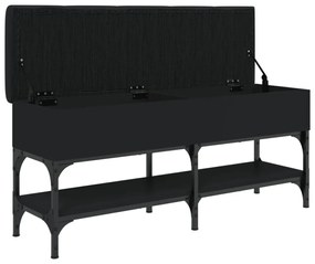 fekete szerelt fa cipőtároló pad 102 x 32 x 45 cm