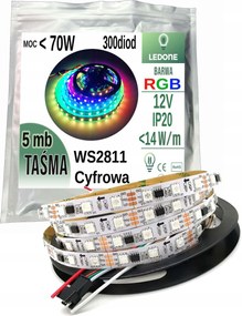 Rgb led szalag IP20 smd 300d 12V 70W Magic WS2811 cĂmezhetĆ digitĂĄlis 5m