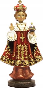 Prågai kis Jézus figura 'Jézusnégyes', piros köpeny 8cm magas