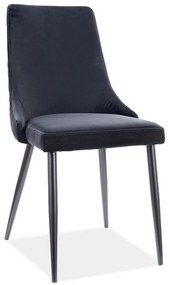 Piano B Velvet étkezőszék, fekete
