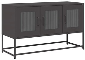 fekete hidegen hengerelt acél TV-szekrény 100,5x39x60,5 cm