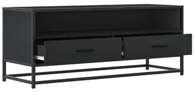 fekete szerelt fa és fém TV-szekrény 100x34,5x40 cm
