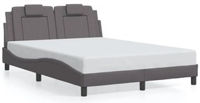 szürke ágykeret Viana LED-ekkel matrac nélkül 140 x 190 cm