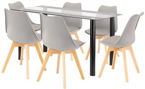 Zelma 6+1 étkező garnitúra szürke