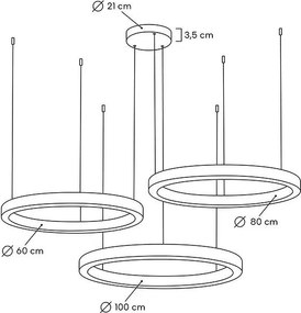 King Home RING MSE0006080100 Függőlámpa 3x1x38W |1x50W|1x75W/LED 3000K-6000K 3040LM-6000LM IP20