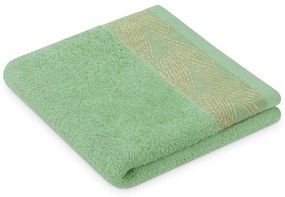 Világoszöld frottír pamut törölköző és fürdőlepedő készlet 2 db-os Allium – Restilo