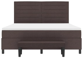 vidaXL Boxspring ágy matraccal és padra sötétbarna 180x200 cm szövet