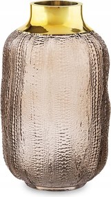 Váza Barna Arany 25cm Üveg Díszített Palack