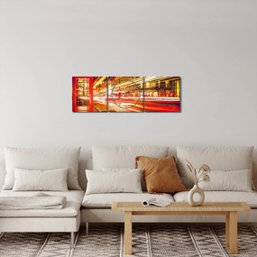 Kép - piros telefonfülke (órával) (90x30 cm)
