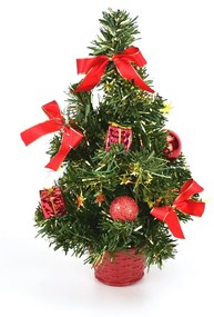 Lisa díszített karácsonyfa piros, 30 cm