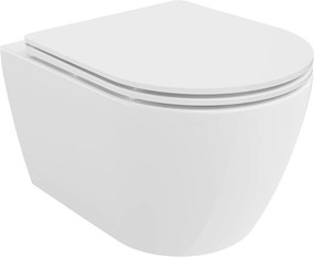 Mexen Carmen függő WC Perem nélküli WC vékony ülőkével hőre keményedő, fehér - 30880300