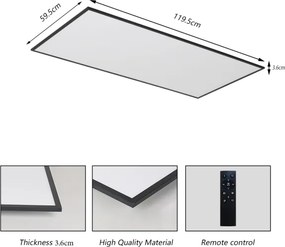 BRILAGI - LED dimmelhető mennyezeti lámpa SLIMFRAME LED/80W/230V 120x60 cm fekete + távirányító
