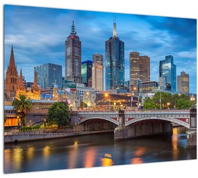 Melbourne város képe (üvegen) (70x50 cm)