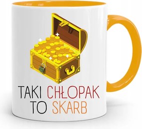 Sárga Bögre Fiúnak Egy Ilyen Fiú Egy Kincs, fényképes nyomtatással