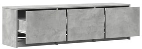 betonszürke szerelt fa TV-szekrény LED-ekkel 140 x 34 x 40 cm