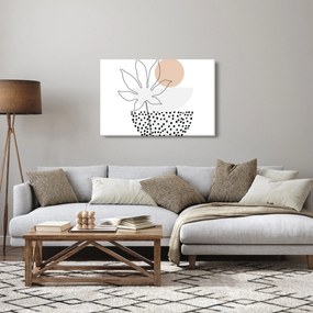 Kép - Vonal művészet virágok N⁰3 (90x60 cm)