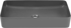 Eros SLIM 2 - PULTRA ültethető - Top Counter - porcelán mosdó - MATT SZÜRKE - 61 x 35 x 11 cm