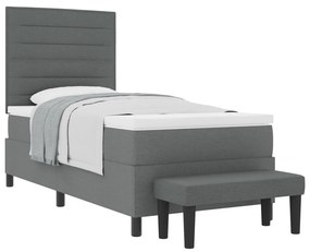 Box Spring Ágy Matraccal és Pad Szürke 90x190 cm Szövet