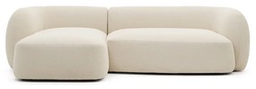 Krémszínű zsenília sarokkanapé (bal oldali-heverő résszel) Martina – Kave Home