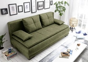 Sophie, Brego 77 Olive Kihúzható kanapé, 3 személyes, 208 x 93 x 105 cm, PAL/fa/poliészter, olíva