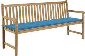 vidaXL tömör tíkfa kerti pad kék párnával 175 cm